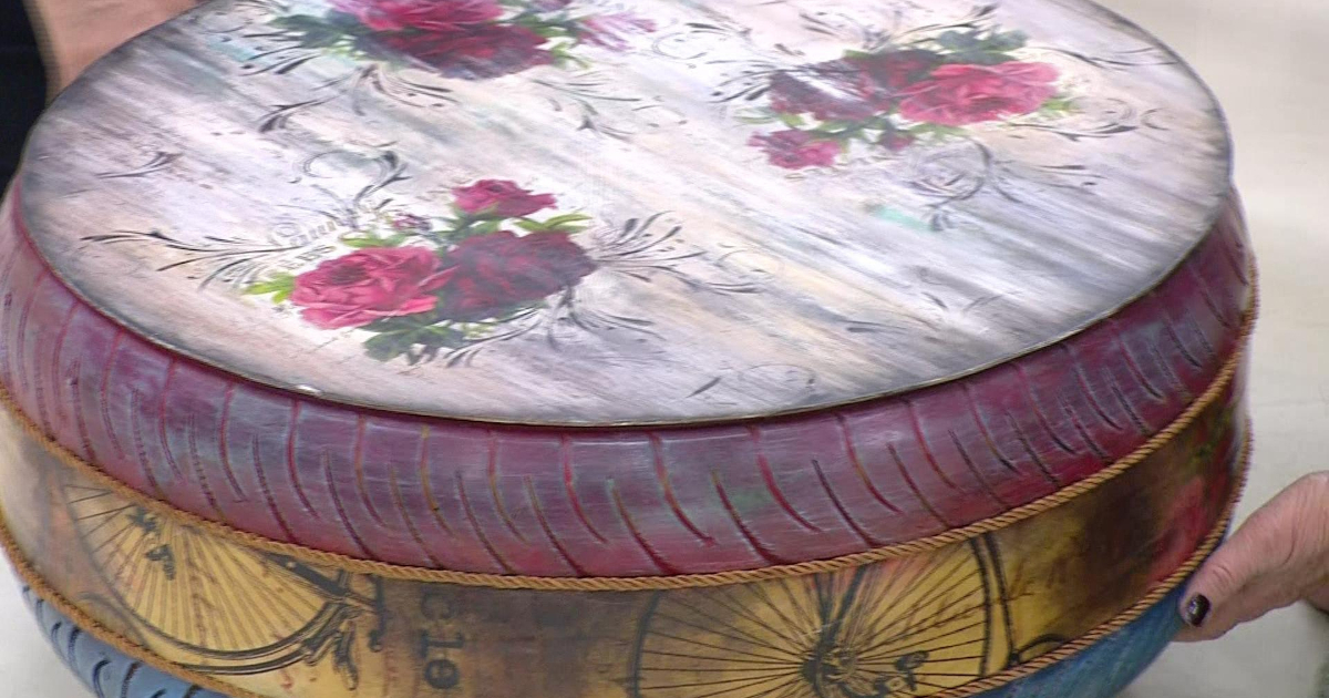 Wax Eskitme Tekniğiyle Araba Lastiğinden Sehpa Yapımı Teve2